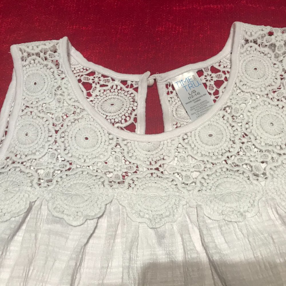 Time and Tru Cold ShoulderBoho Hippie Lace  Blouse - Picture 3 of 6